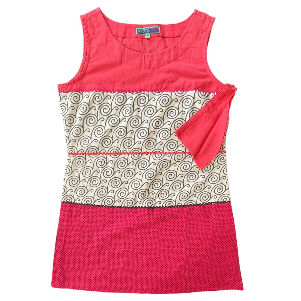 NWOT Bombay Paisley Cotton Linen Tunic Dress, Sleeveless, M